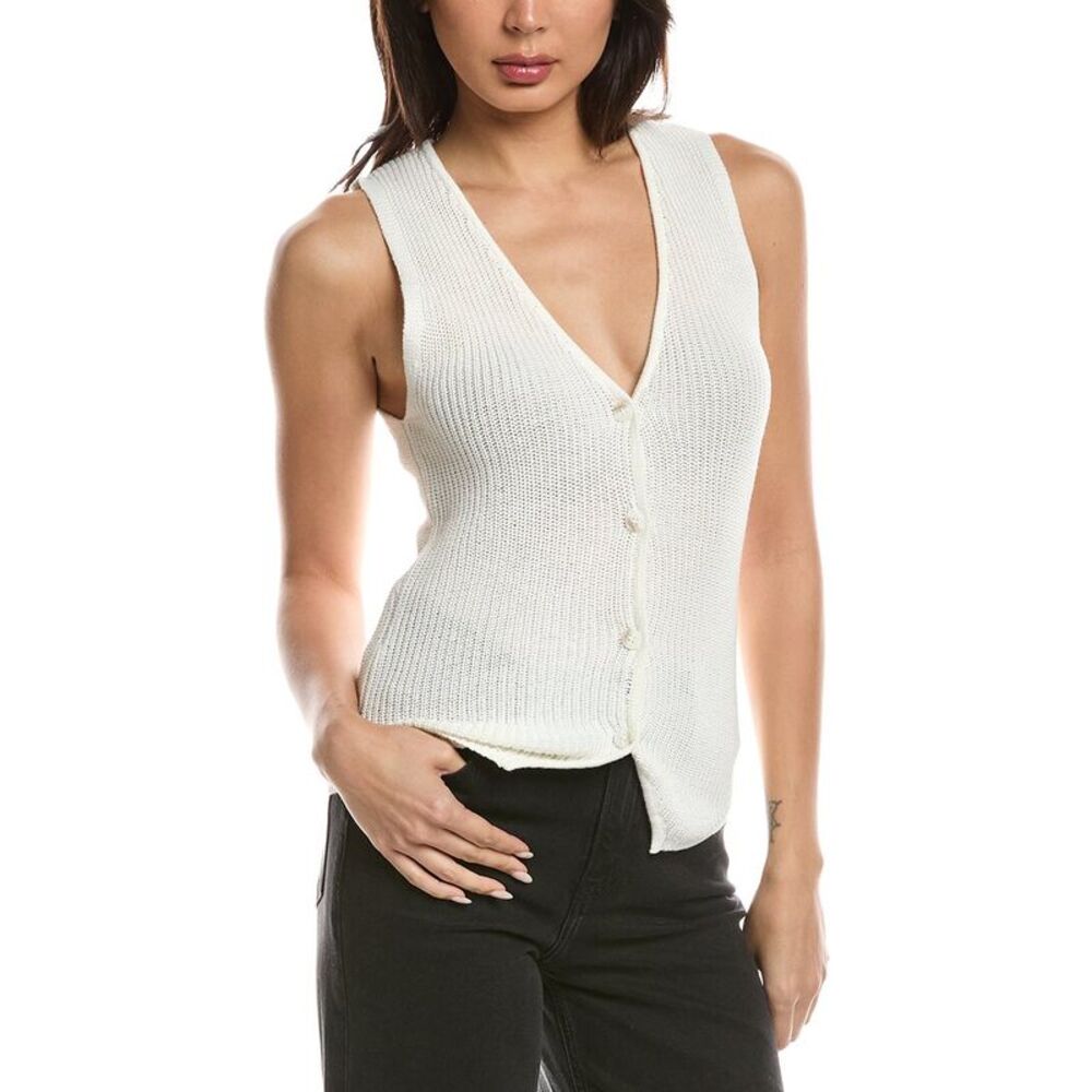 Wispr Womens  Knitted Waistcoat, White